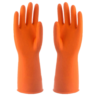 El guante de limpieza impermeable del hogar del látex se reúne alineando guantes resistentes químicos del látex