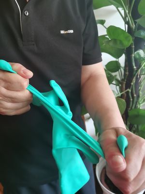 Dedo texturizado Guantes de nitrilo verdes Trabajos industriales Guantes de protección de trabajo pesado Guantes de seguridad resistentes a productos químicos