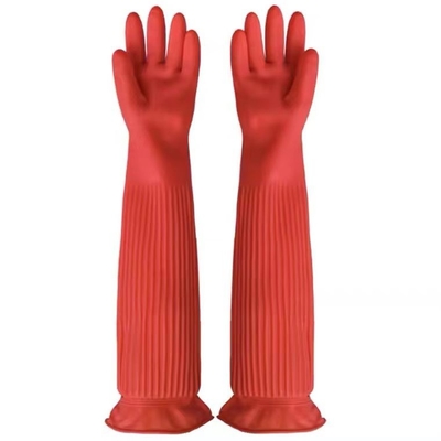 Guante extralargo de la limpieza de la cocina 120G/Pair de los guantes los 45CM del látex del puño del XL