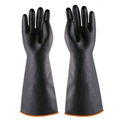Los guantes de goma resistentes de la mano del espesamiento los 45CM se reunieron guantes de goma extralargos