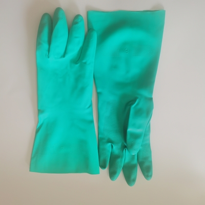 guante verde Houshold 15 Mil Chemical Resistace Kitchen Use del nitrilo de los 33Cm