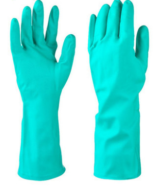 La resistencia de 18 Mil Green Nitrile Glove Oil se reunió alineando el guante químico del nitrilo