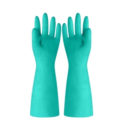 uso industrial resistente químico de los guantes los 45CM del nitrilo de 22mil Unflocked