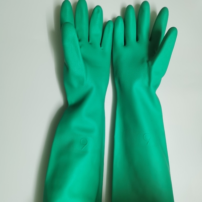 protección química XL XXL del guante industrial del nitrilo de 22mil Unflocked