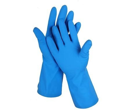 18 guantes del nitrilo de Mil Gloves Blue Nitrile Kitchen 330m m para el uso químico