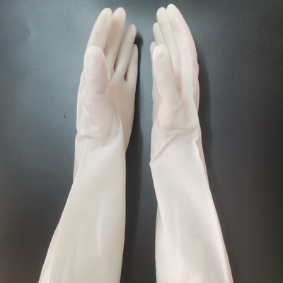 guantes resistentes Unflock del nitrilo de los 38cm que alinea 15 Mil Dishwashing Cleaning Gloves
