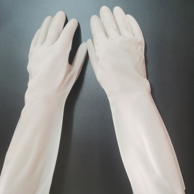 Los guantes del lavaplatos del nitrilo de la resistencia solvente cultivan un huerto la tarea los 38cm