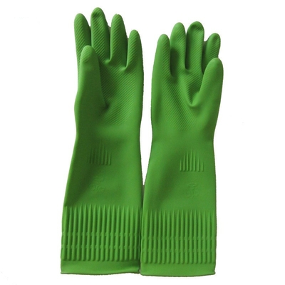Guante de limpieza del látex del puño de la cocina extralarga natural de los guantes 100G/Pair los 38CM