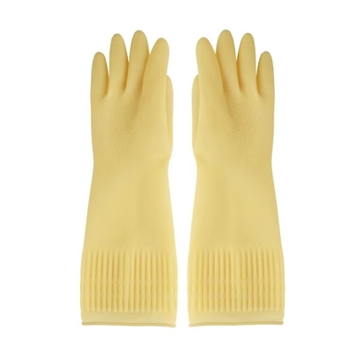 La multitud anti de la salida alineó guantes extralargos naturales del plato del látex 380m m de los guantes