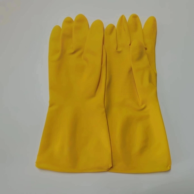 Guante industrial ácido del látex del guante los 32CM del hogar del látex de la resistencia del espesamiento