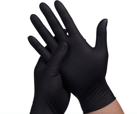 Uso industrial del nitrilo de los guantes negros disponibles de la alimentación 9 pulgadas