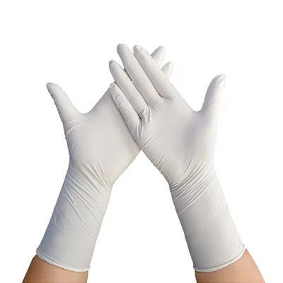 Guante blanco del nitrilo de la resistencia química del gramo del guante 7g del nitrilo de la resistencia solvente