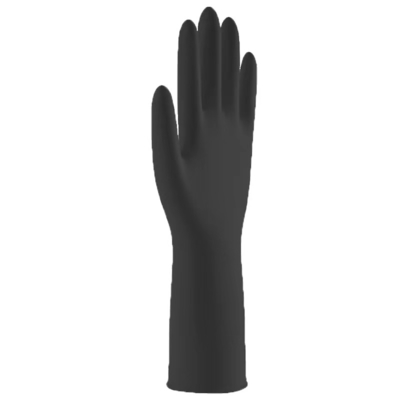Guantes negros disponibles negros durables del examen del nitrilo del guante los 30CM Medline del nitrilo