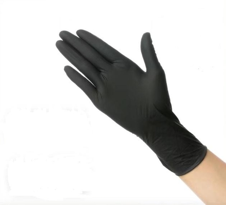 Guante industrial médico grande del nitrilo de la comida de los guantes negros disponibles del nitrilo