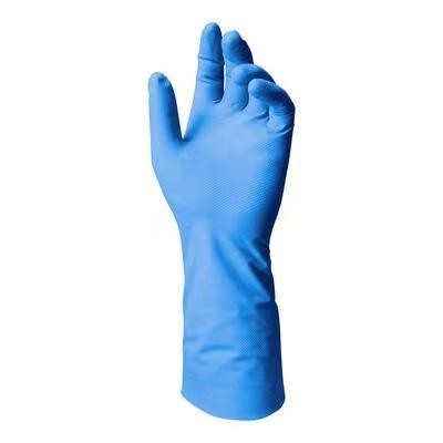 Prenda impermeable azul 8 Mil Nitrile Gloves Chemical Protection del nitrilo de los guantes industriales