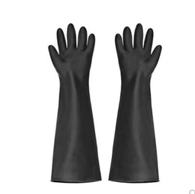 guantes del látex de los 50Cm que limpian guantes industriales del látex del puño extralargo del espesamiento
