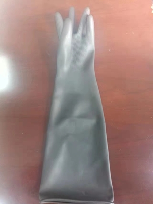 Los guantes extralargos del látex del puño del espesamiento los 60Cm XL se reúnen guantes alineados del látex