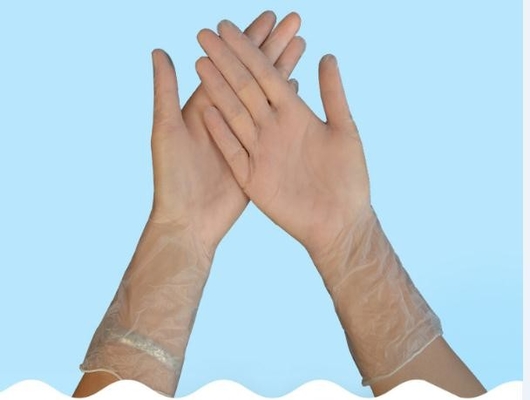 Los guantes disponibles del vinilo de la prenda impermeable pulverizan 12 pulgadas libres del vinilo de guantes del examen grandes