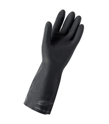 guantes negros del neopreno de la salida anti de la resistencia química de los guantes del neopreno de los 33Cm