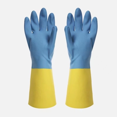 Resistente de solvente resistente químico de los guantes del neopreno bicolor industrial
