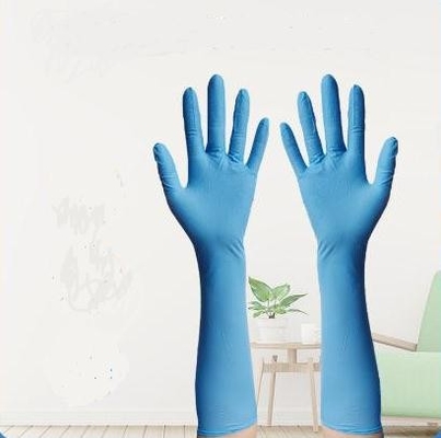 Longitud disponible del puño del hogar del nitrilo de los guantes extendidos 400m m del examen