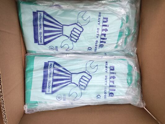 Guante verde con nitrilo Guante desechable de protección industrial con prueba de quimioterapia ambidextro