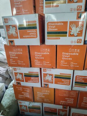 Alimentos industriales Grace Guante de vinilo desechable con agarre texturizado y botella de capacidad de 3,8 litros para el control de la contaminación
