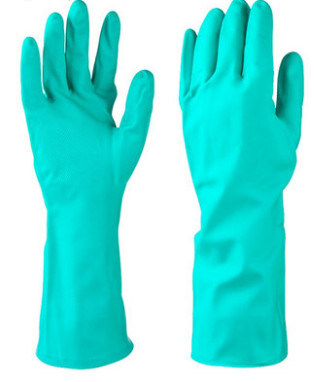Guantes de nitrilo verde sin látex adecuados para usuarios sensibles a las alergias en laboratorios médicos y aplicaciones industriales