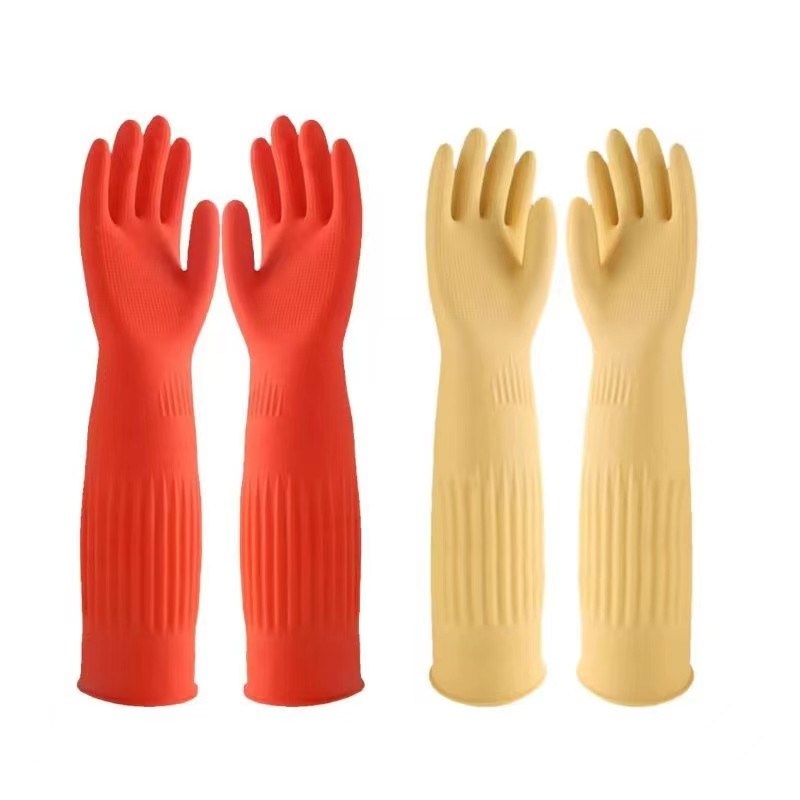 Guantes LATEX con revestimiento en bandas de alta flexibilidad para trabajos industriales en entornos húmedos