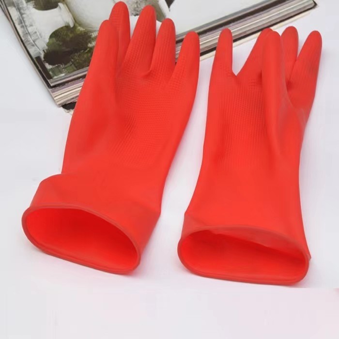 Guante doméstico de látex de revestimiento sin flexión espesor de 0,25 a 0,55 mm cómodo duradero adecuado para limpieza doméstica y general